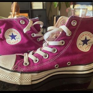 Magenta Converse High Tops